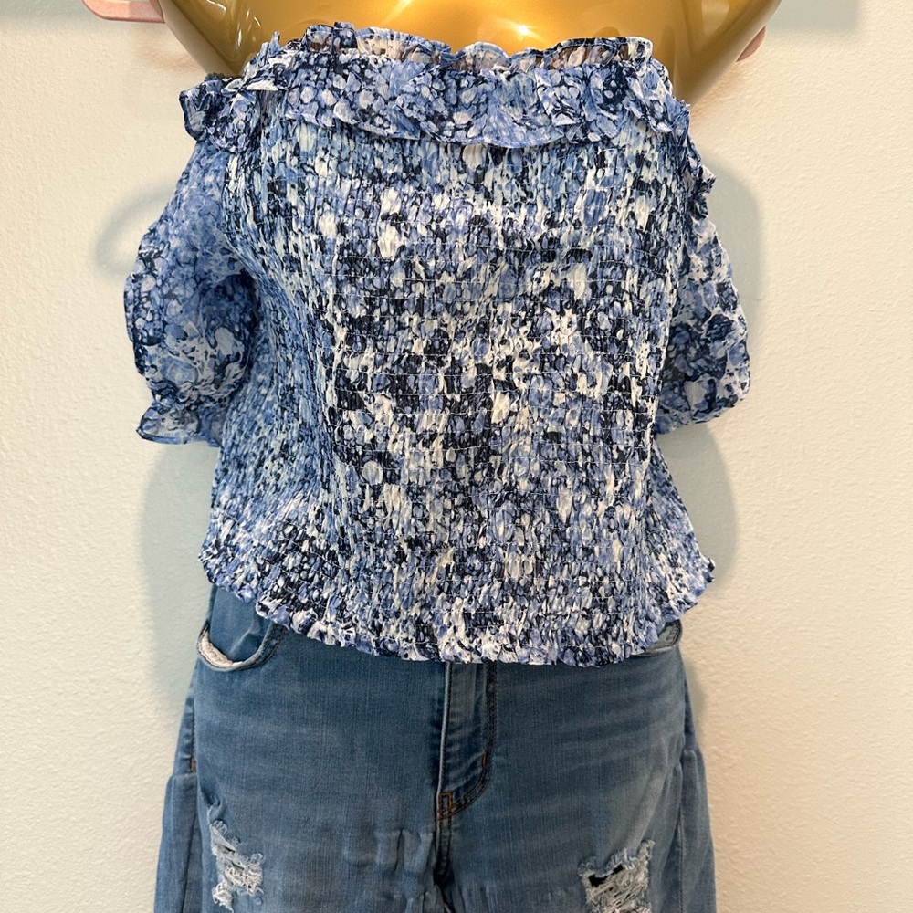 Express floral stretch crop top XL NWT